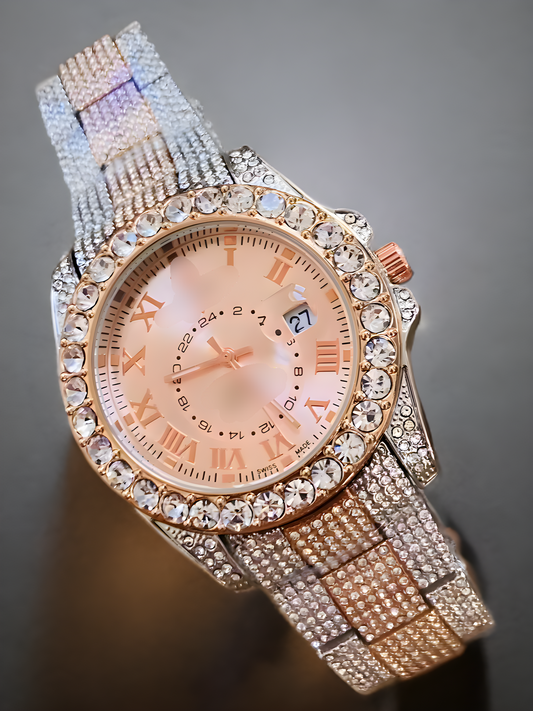 rose gold circle watch